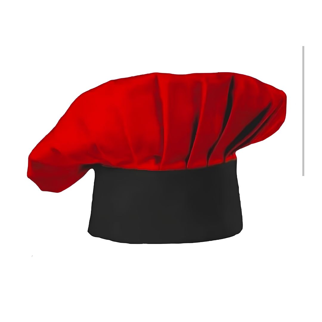 Red & Black Professional Chef Cap - Image 2